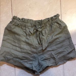 High waisted army green shorts